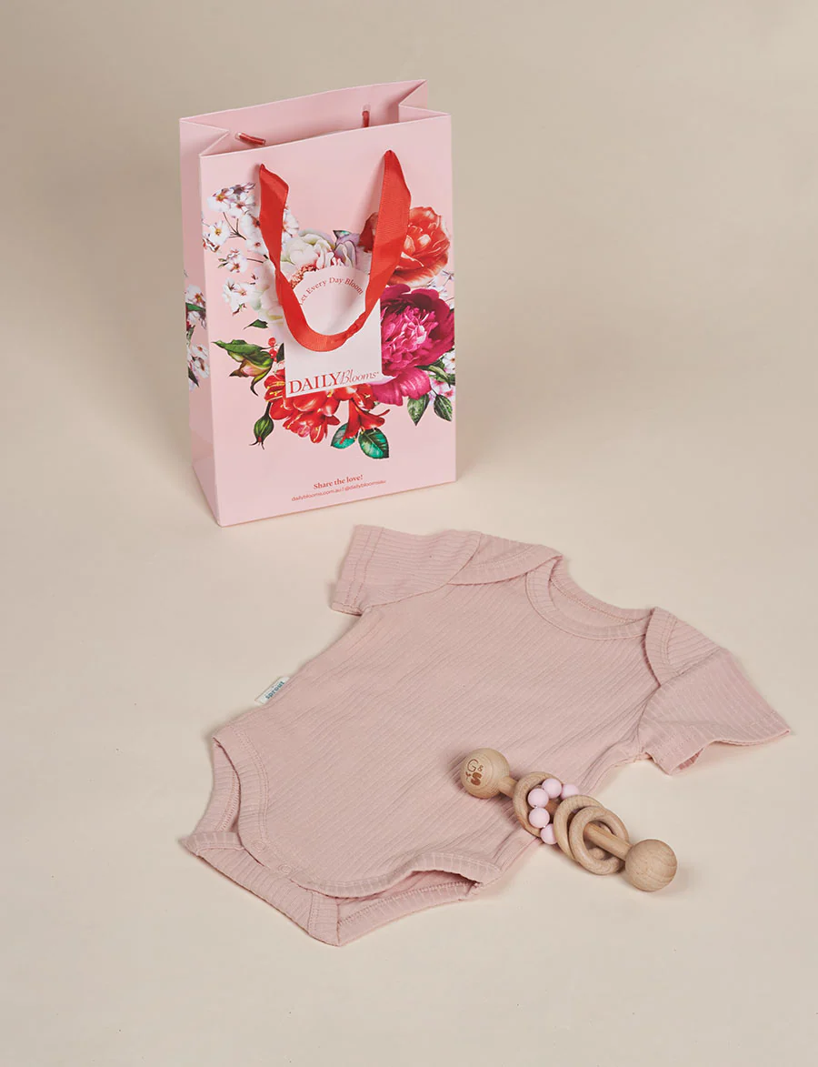 Giggle & Sprout Pink Wooden Rattle - Image 2